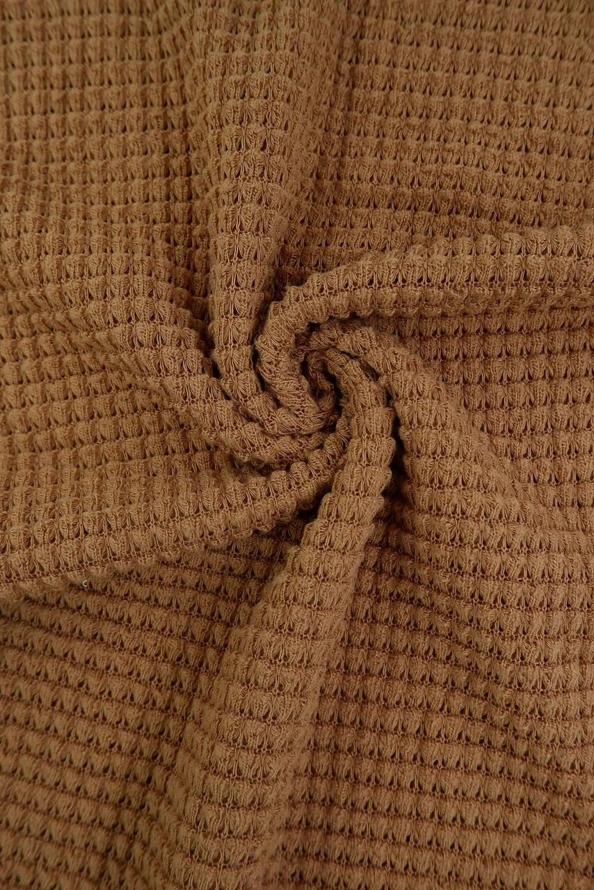 1 Yard Oversize Waffle Solid Stretch Knit Fabric 54/56 Inch Wide